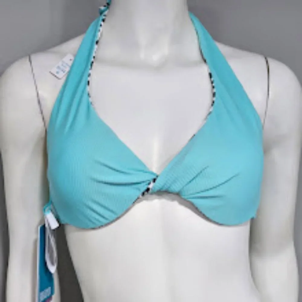 Coco Reef Verso Reversible Bra-Sized Twist-Front Bikini Top